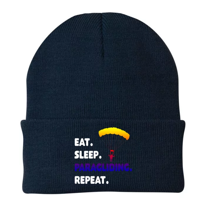 Eat Sleep Paragliding Repeat Vacation Flying Travel Love Gift Knit Cap Winter Beanie