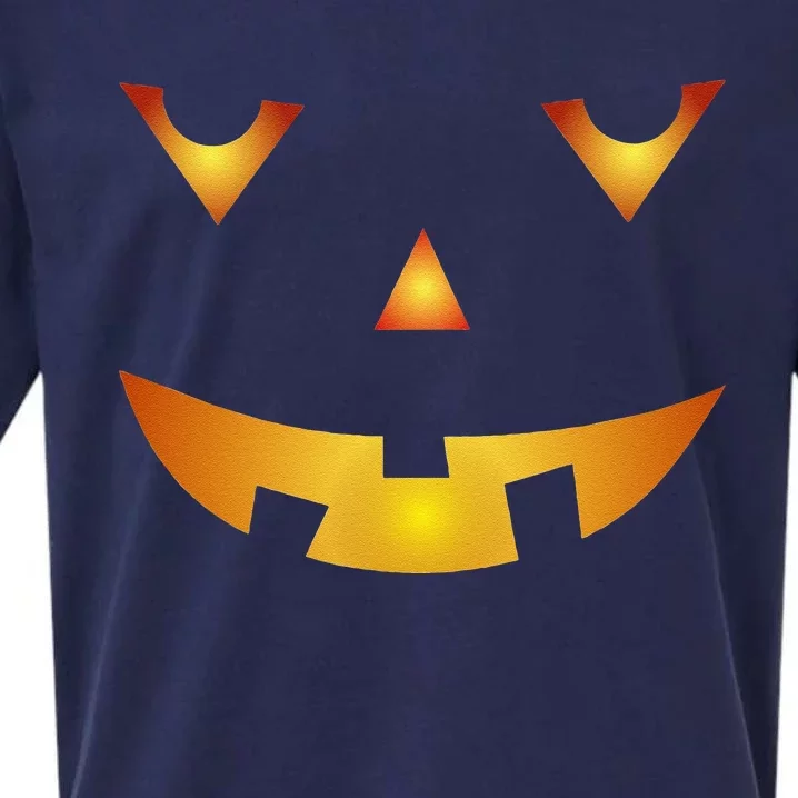 Evil Scary Pumpkin Face Spooky Halloween Sueded Cloud Jersey T-Shirt