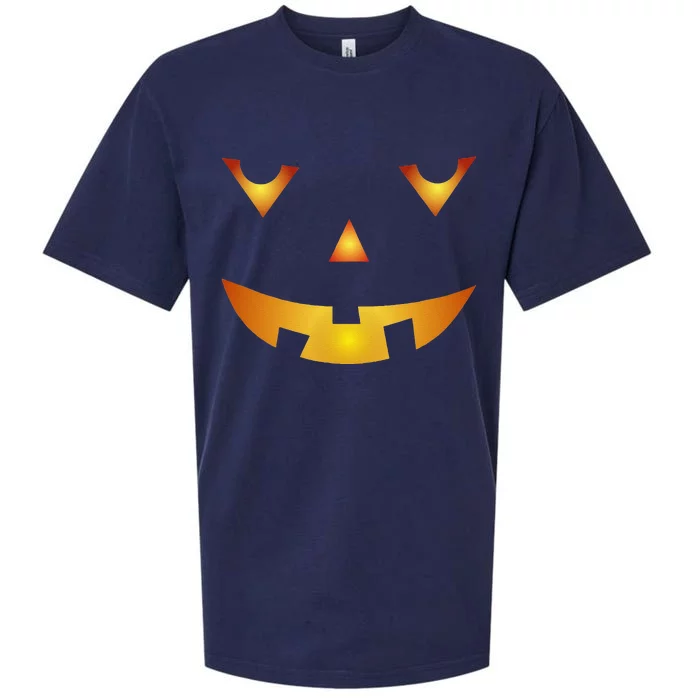 Evil Scary Pumpkin Face Spooky Halloween Sueded Cloud Jersey T-Shirt