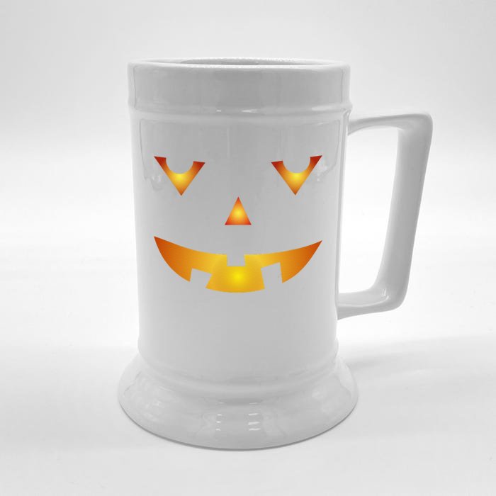 Evil Scary Pumpkin Face Spooky Halloween Front & Back Beer Stein