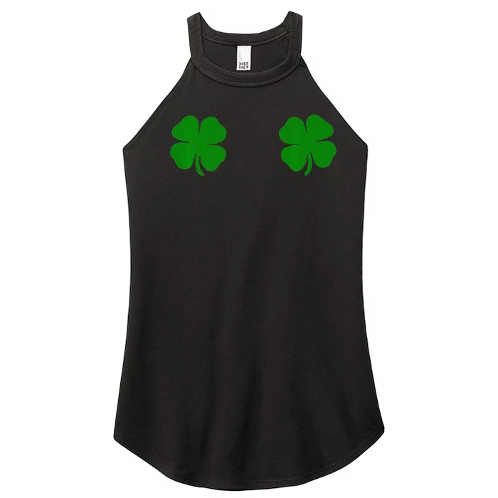 EverThreads Saint Patrick's Day FourLeaf Clover Women’s Perfect Tri Rocker Tank