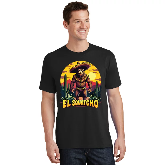 El Squatcho Poncho Funny Mexican Bigfoot Sasquatch Guardian T-Shirt