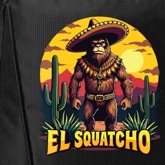 El Squatcho Poncho Funny Mexican Bigfoot Sasquatch Guardian City Backpack