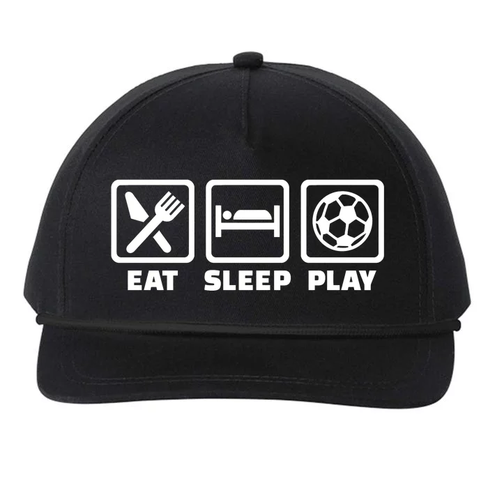 Eat Sleep Play Soccer Snapback Five-Panel Rope Hat