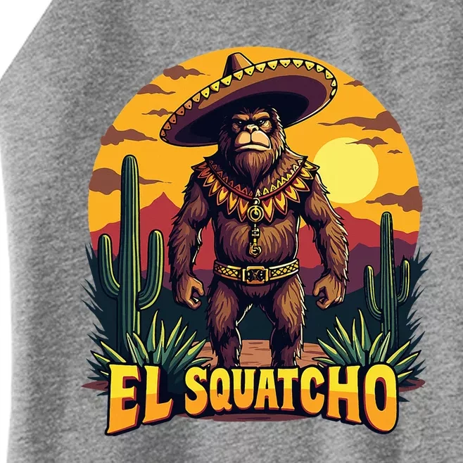 El Squatcho Poncho Funny Mexican Bigfoot Sasquatch Guardian Women’s Perfect Tri Rocker Tank