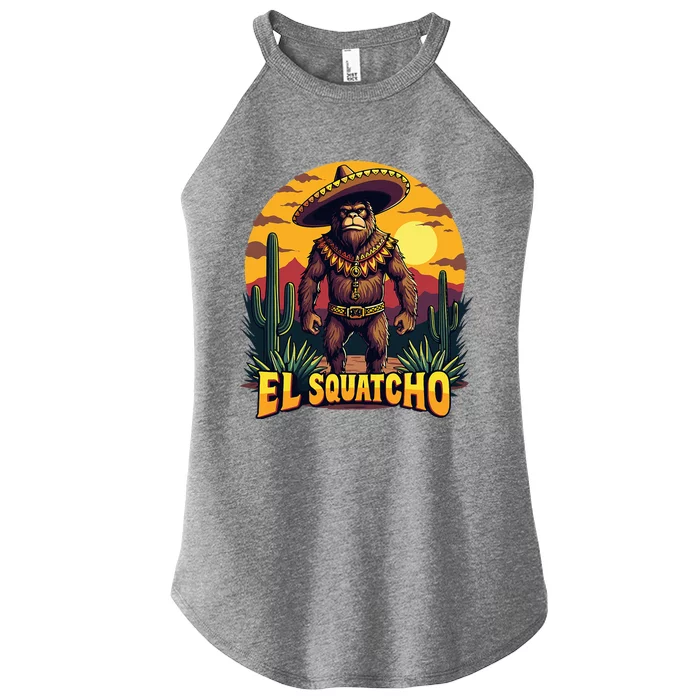 El Squatcho Poncho Funny Mexican Bigfoot Sasquatch Guardian Women’s Perfect Tri Rocker Tank