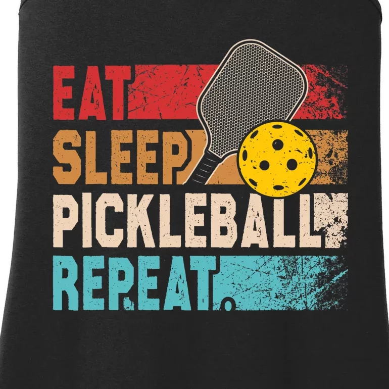 Eat Sleep Pickleball Repeat Player Funny Ladies Essential Tank