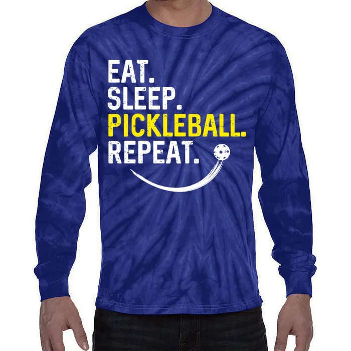 Eat Sleep Pickleball Repeat Lover Funny Quote Gift For Player Tie-Dye Long Sleeve Shirt