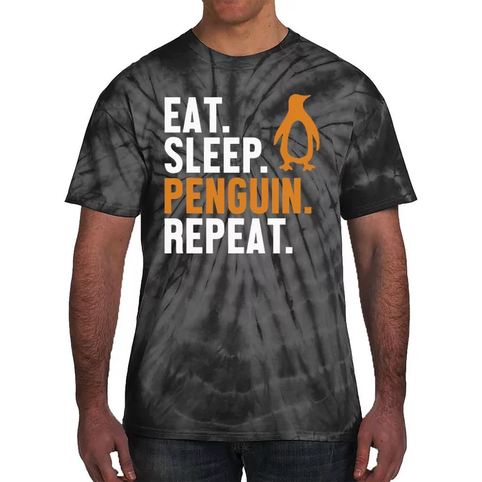 Eat Sleep Penguin Repeat Emperor Sea Bird King Penguin Tie-Dye T-Shirt