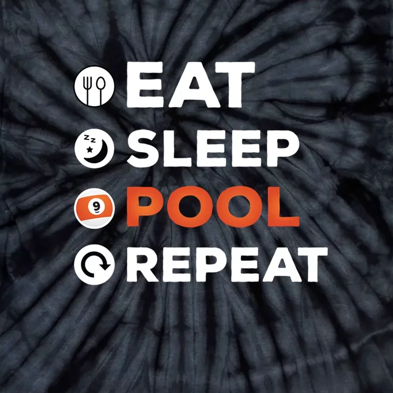 Eat Sleep Pool Repeat Dad Billiards Gift For Father's Day Tie-Dye T-Shirt