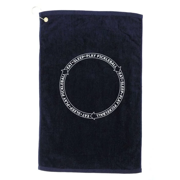 Eat Sleep Pickleball Circle | Fun Pickleball | Great Pickleball Platinum Collection Golf Towel