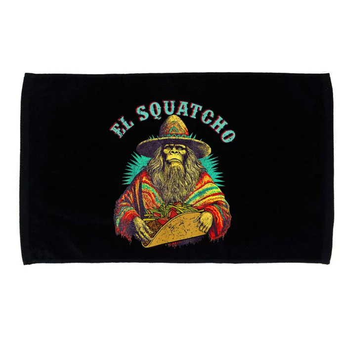 El Squatcho Poncho Taco Western Bigfoot Sasquatch Lovers Microfiber Hand Towel