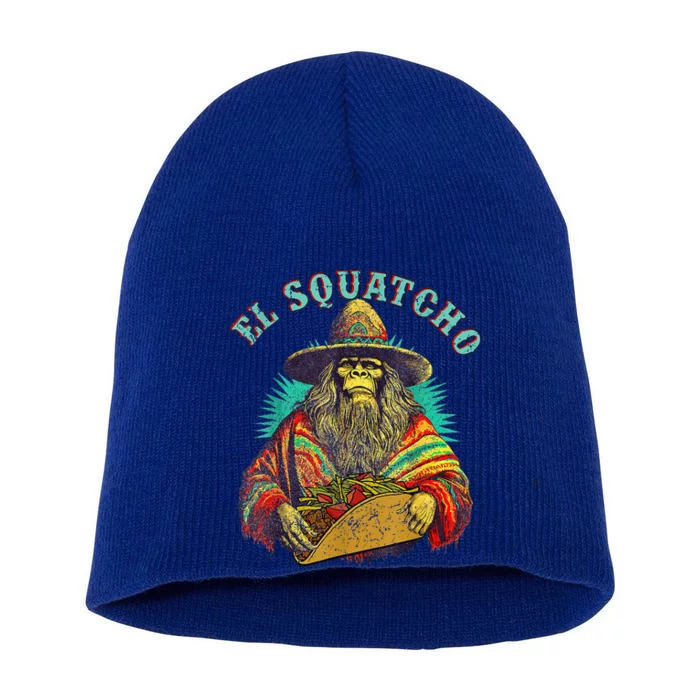 El Squatcho Poncho Taco Western Bigfoot Sasquatch Lovers Short Acrylic Beanie