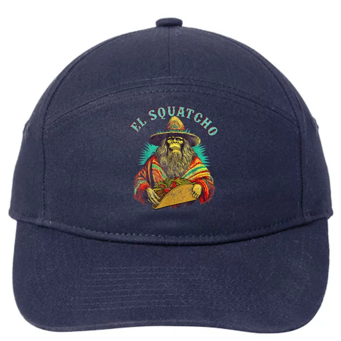 El Squatcho Poncho Taco Western Bigfoot Sasquatch Lovers 7-Panel Snapback Hat