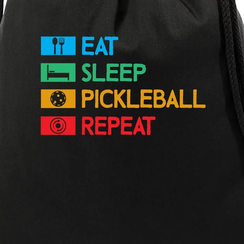 Eat Sleep Pickleball Repeat Gift For Pickleball Team Drawstring Bag