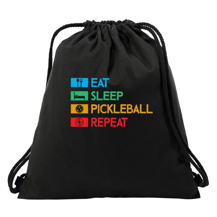 Eat Sleep Pickleball Repeat Gift For Pickleball Team Drawstring Bag