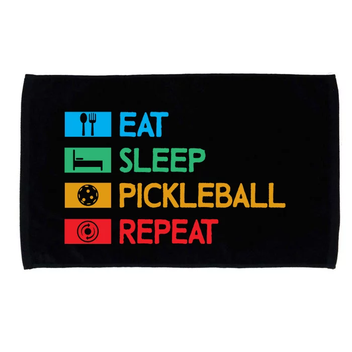 Eat Sleep Pickleball Repeat Gift For Pickleball Team Microfiber Hand Towel