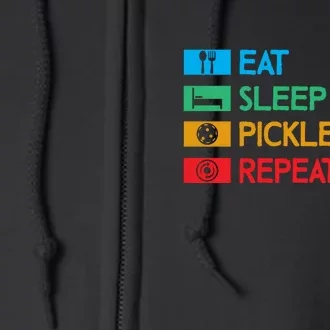 Eat Sleep Pickleball Repeat Gift For Pickleball Team Full Zip Hoodie