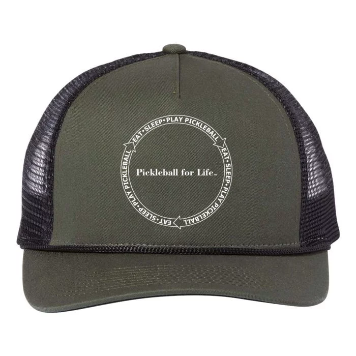 Eat Sleep Pickleball | Fun Pickleball | Pickleball For Life | Circle Retro Rope Trucker Hat Cap