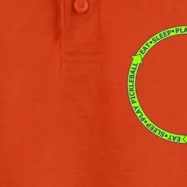 Eat Sleep Pickleball Circle Neon | Fun Pickleball Dry Zone Grid Performance Polo