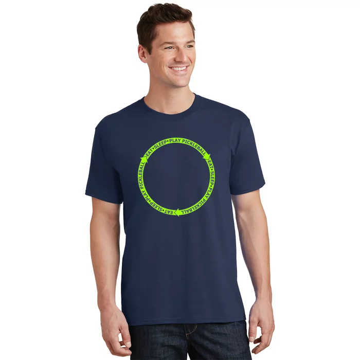 Eat Sleep Pickleball Circle Neon | Fun Pickleball T-Shirt