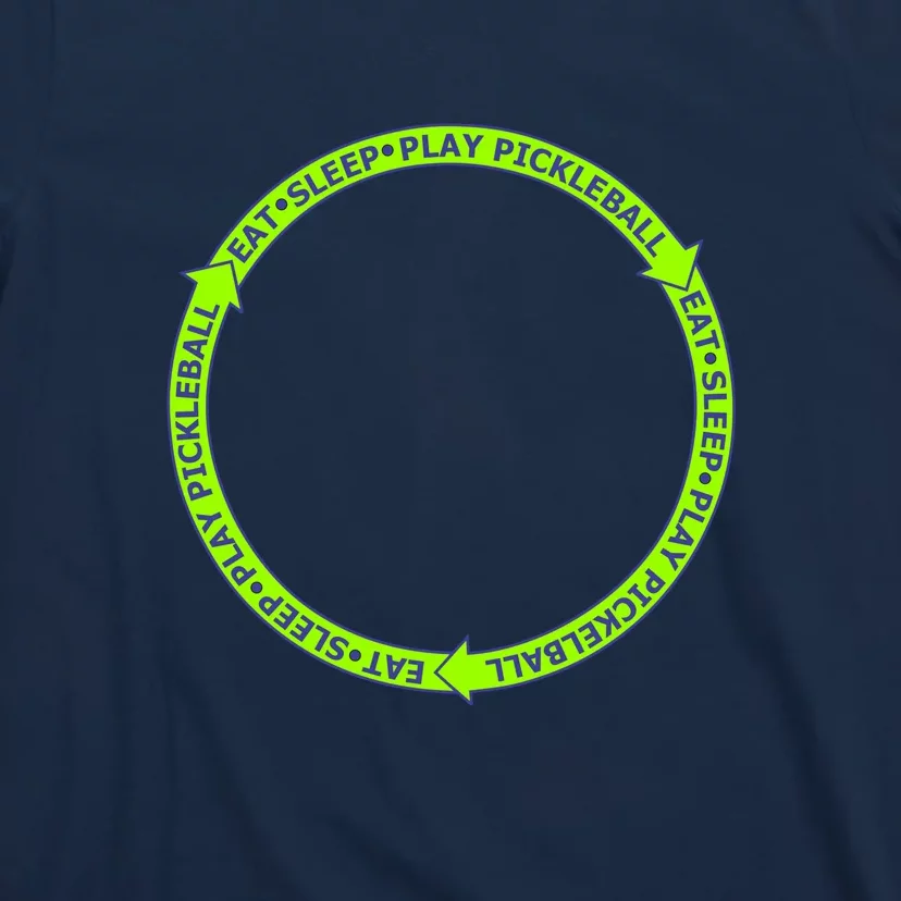 Eat Sleep Pickleball Circle Neon | Fun Pickleball T-Shirt