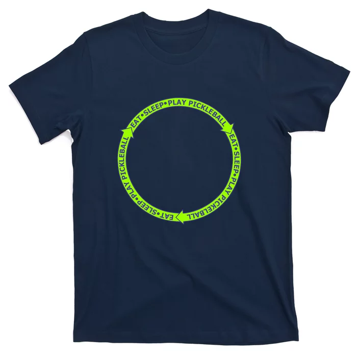 Eat Sleep Pickleball Circle Neon | Fun Pickleball T-Shirt