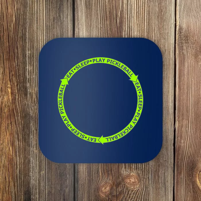 Eat Sleep Pickleball Circle Neon | Fun Pickleball Coaster