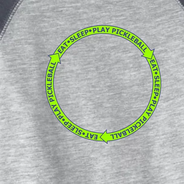 Eat Sleep Pickleball Circle Neon | Fun Pickleball Toddler Fine Jersey T-Shirt