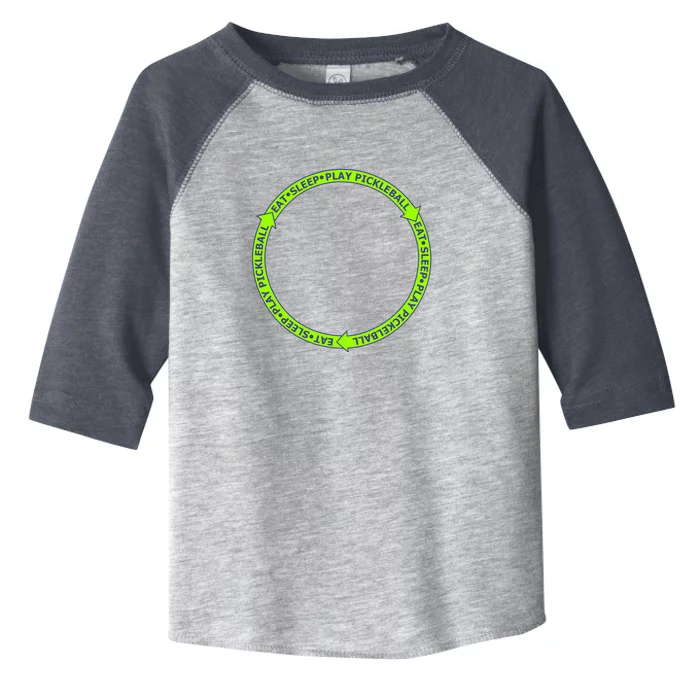 Eat Sleep Pickleball Circle Neon | Fun Pickleball Toddler Fine Jersey T-Shirt