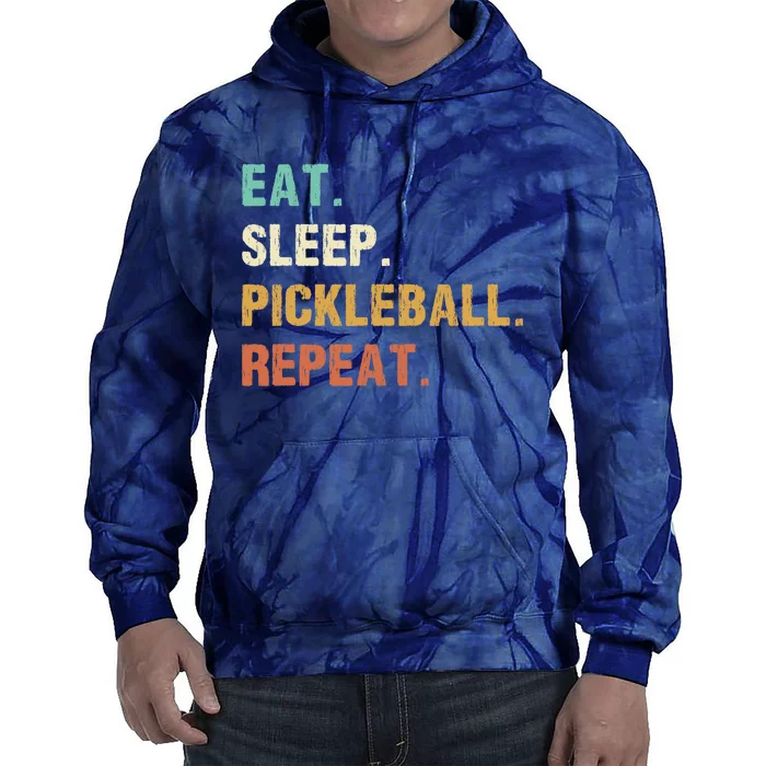 Eat Sleep Pickleball Repeat, Funny Pickleball Tie Dye Hoodie