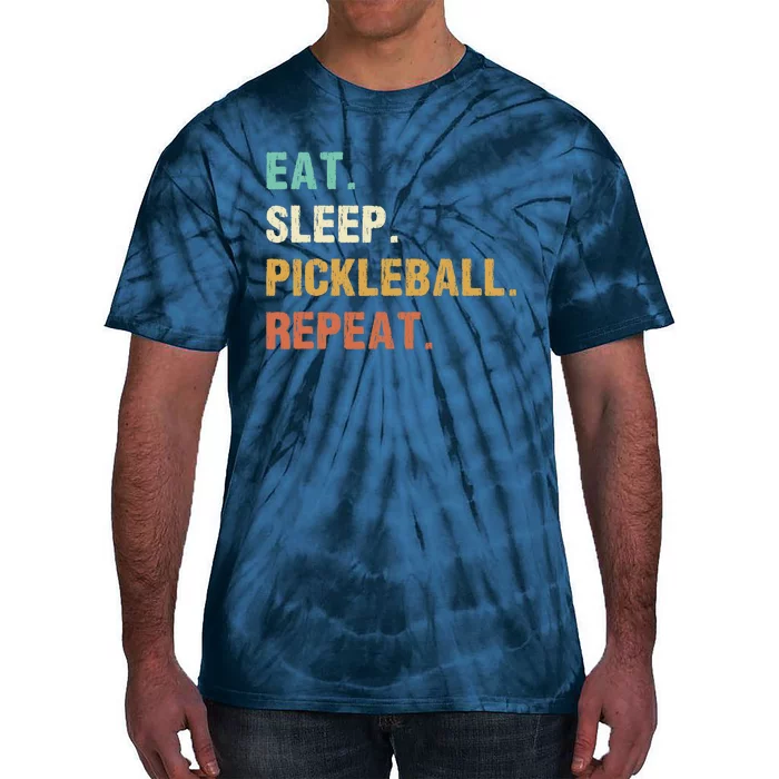 Eat Sleep Pickleball Repeat, Funny Pickleball Tie-Dye T-Shirt