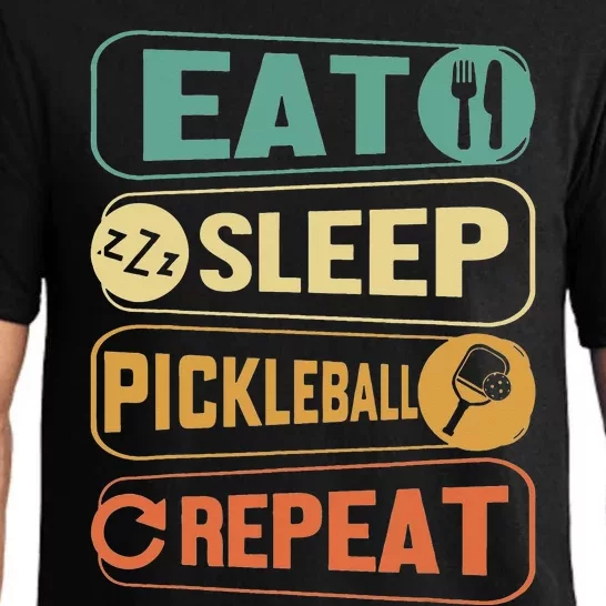 Eat Sleep Pickleball Repeat Funny Pickle Ball Game Pajama Set