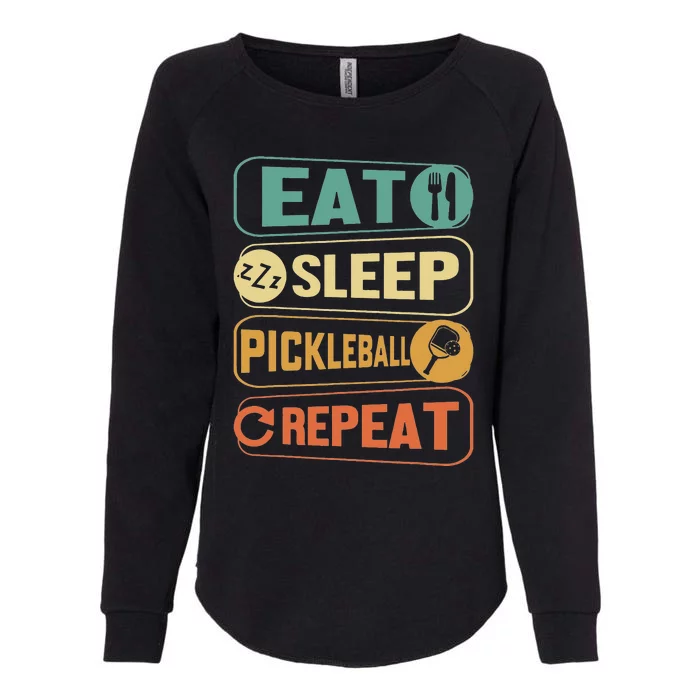 Eat Sleep Pickleball Repeat Funny Pickle Ball Game Womens California Wash Sweatshirt