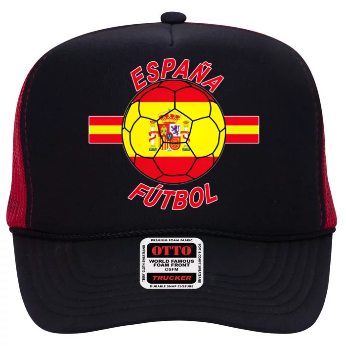 Espana Futbol Spain Soccer Logo High Crown Mesh Trucker Hat