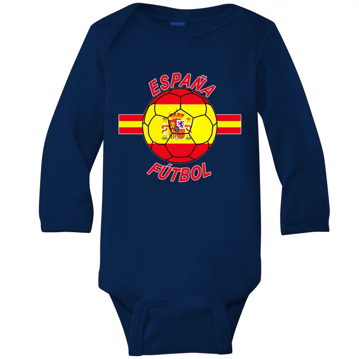 Espana Futbol Spain Soccer Logo Baby Long Sleeve Bodysuit