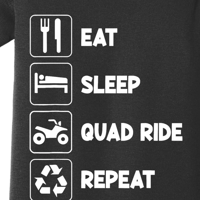 Eat Sleep Quad 4 Wheeler Repeat ATV Rider Riding Quad Runner Baby Bodysuit