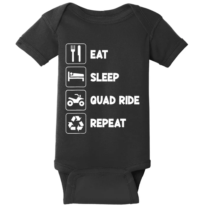 Eat Sleep Quad 4 Wheeler Repeat ATV Rider Riding Quad Runner Baby Bodysuit