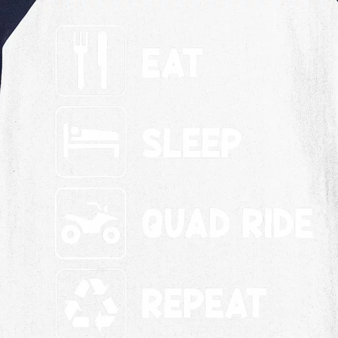 Eat Sleep Quad 4 Wheeler Repeat ATV Rider Riding Quad Runner Baseball Sleeve Shirt