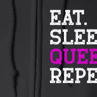 Eat Sleep Queef Repeat Queef Inappropriate Queefing Joke Trendy Full Zip Hoodie