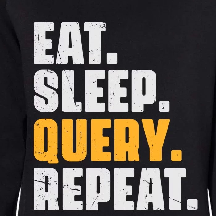 Eat Sleep Query Repeat Computer Coding Database Programmer Womens California Wash Sweatshirt