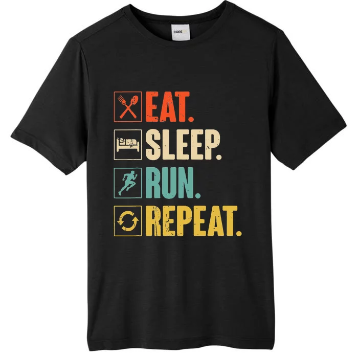 Eat Sleep Run Repeat Retro Vintage Running Runner Gift ChromaSoft Performance T-Shirt