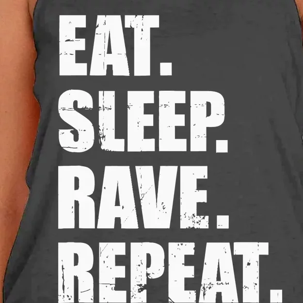 Eat Sleep Rave Repeat Women's Knotted Racerback Tank