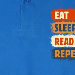 Eat Sleep Read Books Repeat Reading Lovers Retro Bookworm Gift Softstyle Adult Sport Polo