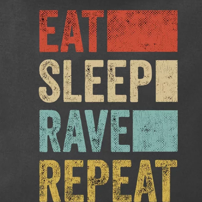 Eat Sleep Rave Repeat Retro Rave Zip Tote Bag