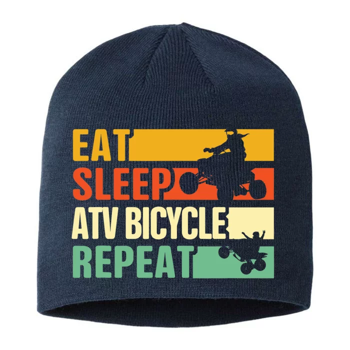 Eat Sleep Ride Repeat ATV Quad Bike Riding Four Wheelers 8 1/2in Sustainable Knit Beanie