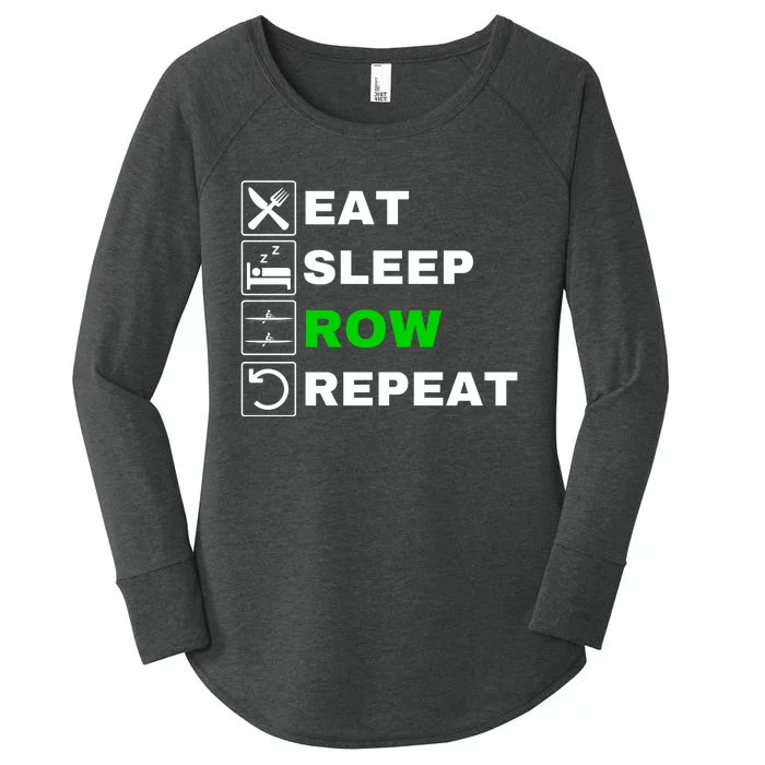 Eat Sleep Row Repeat, Erg Rowing Crew, Rowing Oar, Row Crew Women's Perfect Tri Tunic Long Sleeve Shirt