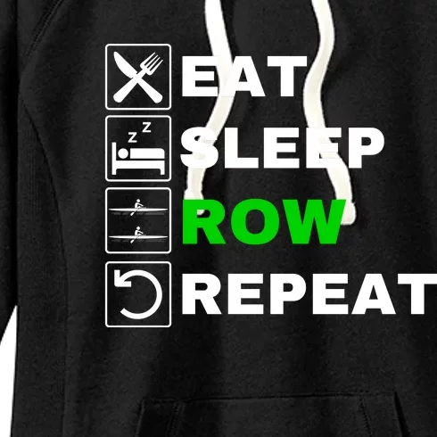 Eat Sleep Row Repeat, Erg Rowing Crew, Rowing Oar, Row Crew Women's Fleece Hoodie