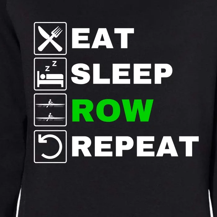 Eat Sleep Row Repeat, Erg Rowing Crew, Rowing Oar, Row Crew Womens California Wash Sweatshirt