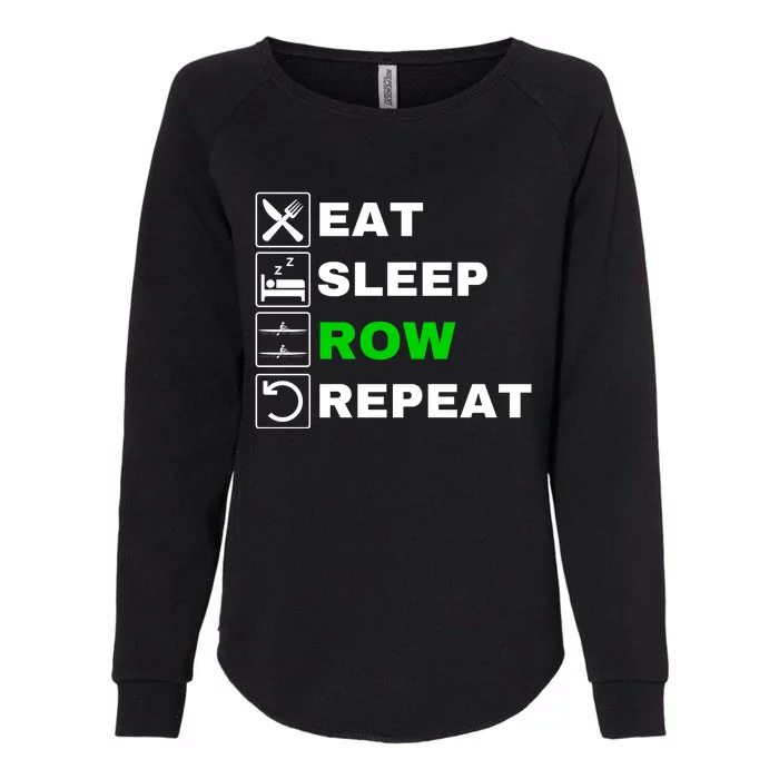 Eat Sleep Row Repeat, Erg Rowing Crew, Rowing Oar, Row Crew Womens California Wash Sweatshirt